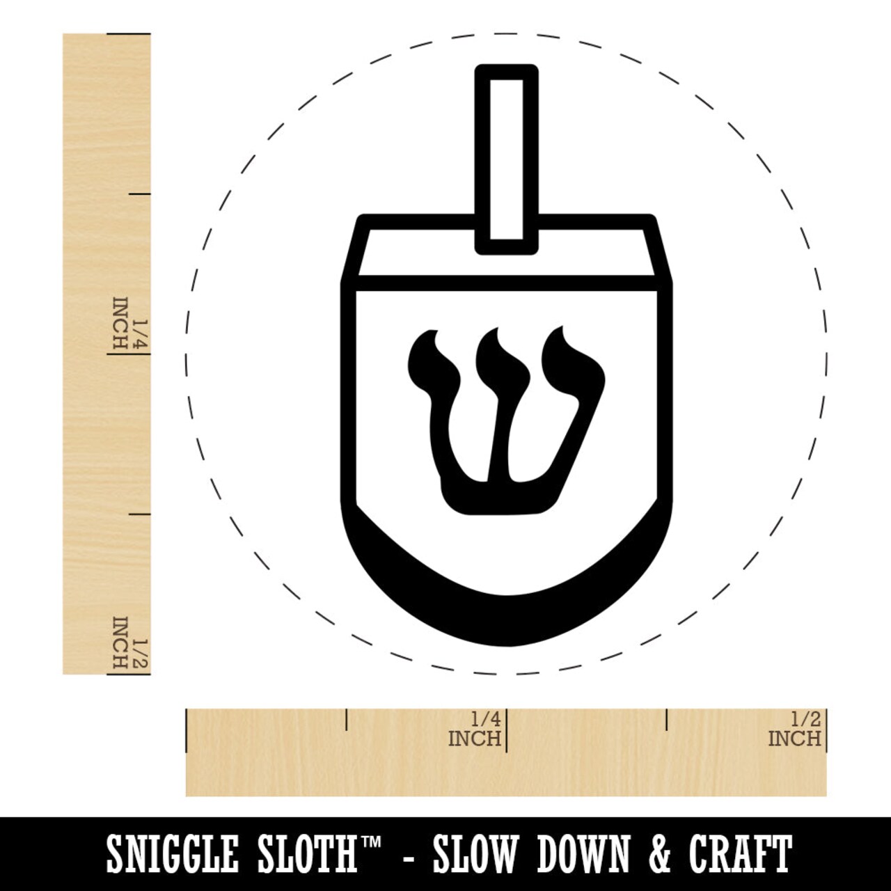 Dreidel Dreidl Jewish Hanukkah Self-Inking Rubber Stamp for Stamping Crafting Planners